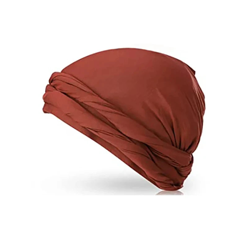 Unisex Turban HeadWrap HaloTurban Durag Comfy Chemo Hat Satin Lined HeadScarf Muslim Hijab Turban HeadScarf Dropship