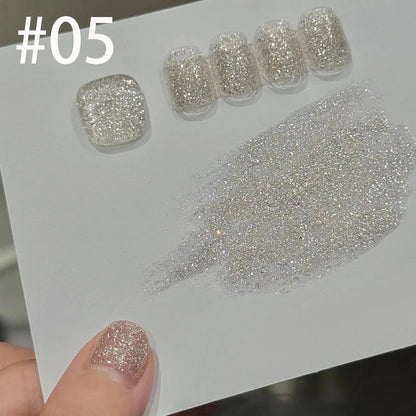 MIANEL 12ML White Nails Jimeng Wedding Dress Fine Glitter Gel Nail Polish Super Flash Glitter Nail Polish Nail Art Salon Use
