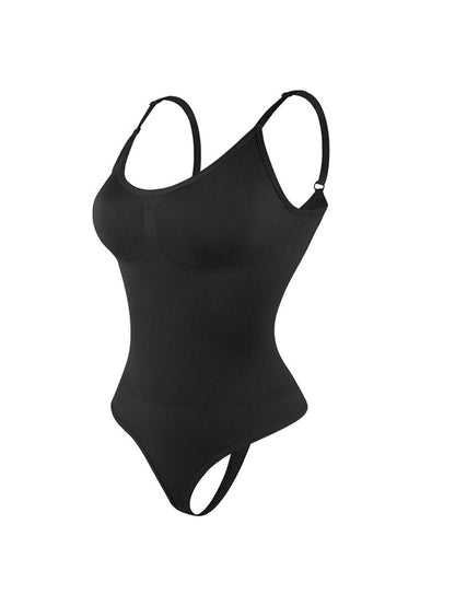 Women's Seamless Body Shaper Bodysuit ? Tummy Control Shapewear (Black)