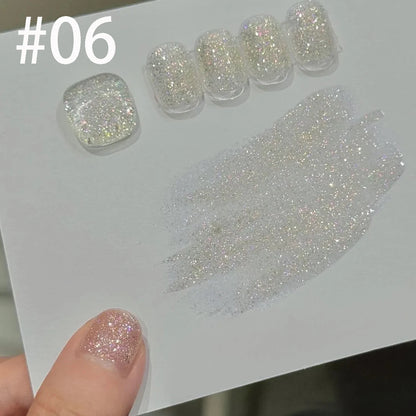 MIANEL 12ML White Nails Jimeng Wedding Dress Fine Glitter Gel Nail Polish Super Flash Glitter Nail Polish Nail Art Salon Use
