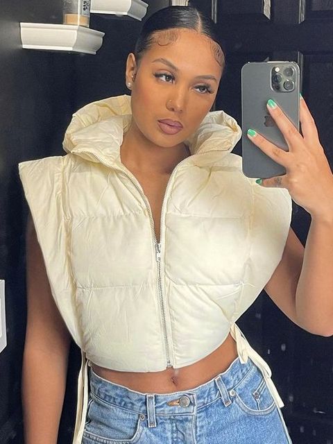 Fashionable Women's Autumn Hooded Jacket with Side Slits