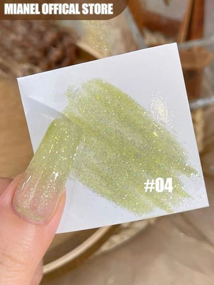 MIANEL 12ML Summer Dream Wedding Dress Fine Glitter Gel Nail Polish Popular Whitening Glitter Crushed Diamond Nails Pink Nails