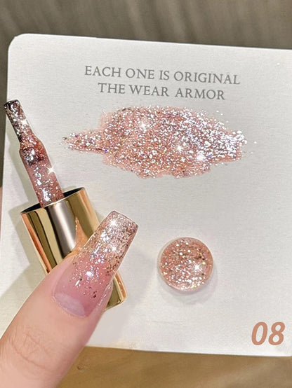 MIANEL 12ML White Nails Jimeng Wedding Dress Fine Glitter Gel Nail Polish Super Flash Glitter Nail Polish Nail Art Salon Use