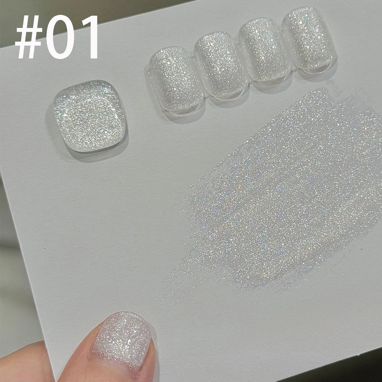 MIANEL 12ML White Nails Jimeng Wedding Dress Fine Glitter Gel Nail Polish Super Flash Glitter Nail Polish Nail Art Salon Use