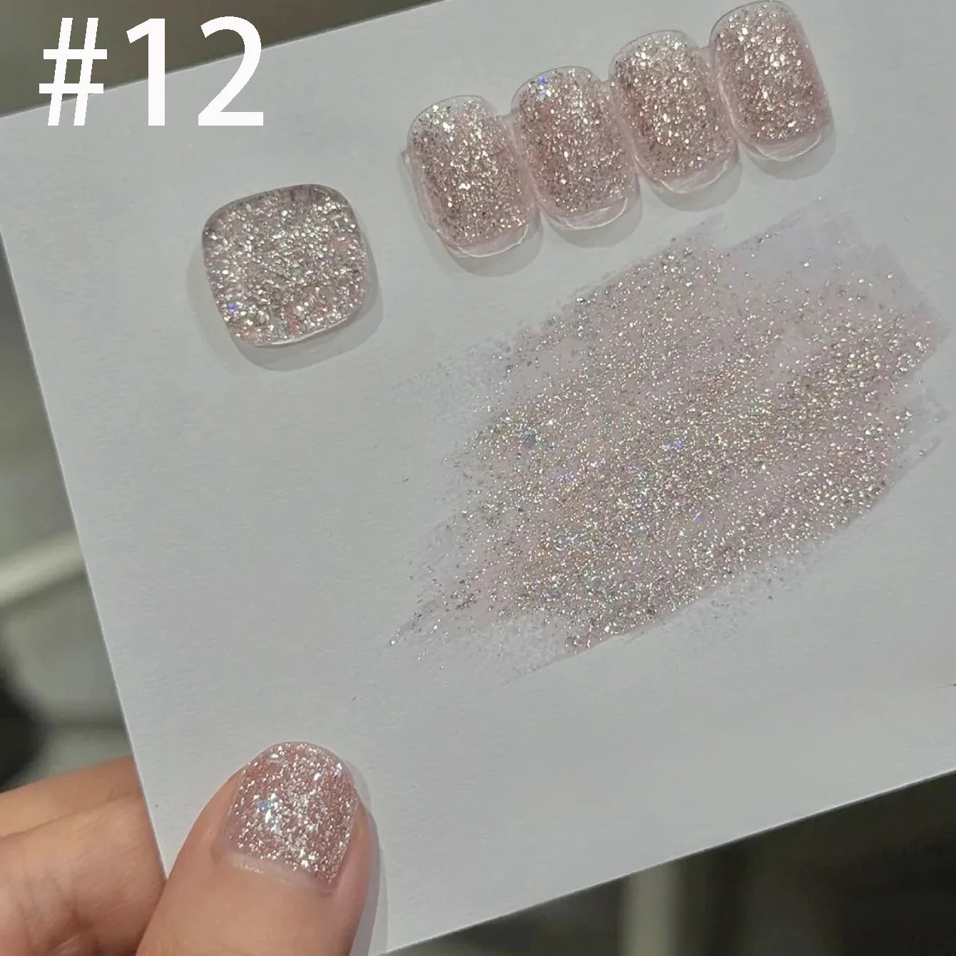MIANEL 12ML White Nails Jimeng Wedding Dress Fine Glitter Gel Nail Polish Super Flash Glitter Nail Polish Nail Art Salon Use