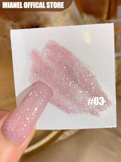 MIANEL 12ML Summer Dream Wedding Dress Fine Glitter Gel Nail Polish Popular Whitening Glitter Crushed Diamond Nails Pink Nails