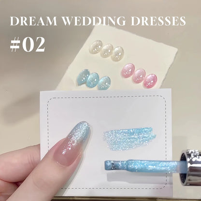 MIANEL 12ML Summer Dream Wedding Dress Fine Glitter Gel Nail Polish Popular Whitening Glitter Crushed Diamond Nails Pink Nails