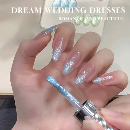 MIANEL 12ML Summer Dream Wedding Dress Fine Glitter Gel Nail Polish Popular Whitening Glitter Crushed Diamond Nails Pink Nails