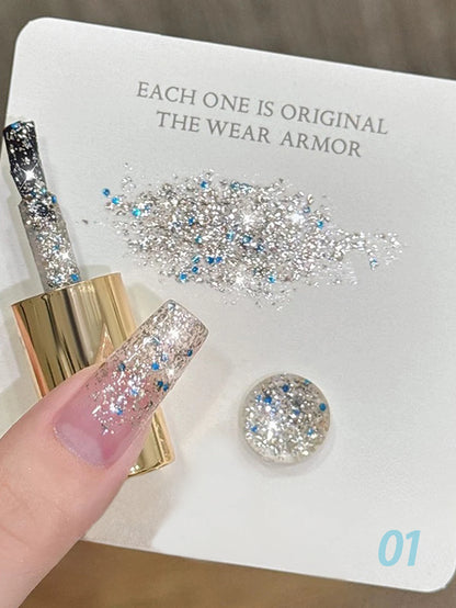 MIANEL 12ML White Nails Jimeng Wedding Dress Fine Glitter Gel Nail Polish Super Flash Glitter Nail Polish Nail Art Salon Use