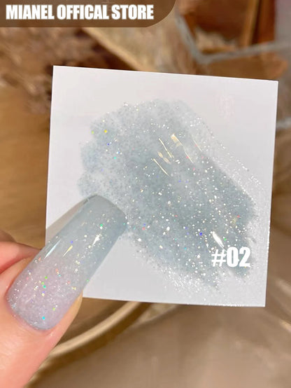 MIANEL 12ML Summer Dream Wedding Dress Fine Glitter Gel Nail Polish Popular Whitening Glitter Crushed Diamond Nails Pink Nails