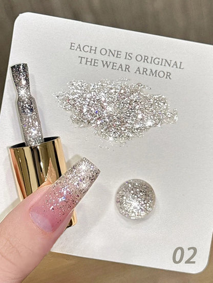 MIANEL 12ML White Nails Jimeng Wedding Dress Fine Glitter Gel Nail Polish Super Flash Glitter Nail Polish Nail Art Salon Use