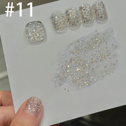 MIANEL 12ML White Nails Jimeng Wedding Dress Fine Glitter Gel Nail Polish Super Flash Glitter Nail Polish Nail Art Salon Use