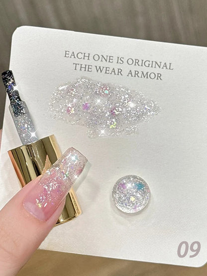 MIANEL 12ML White Nails Jimeng Wedding Dress Fine Glitter Gel Nail Polish Super Flash Glitter Nail Polish Nail Art Salon Use