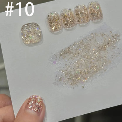 MIANEL 12ML White Nails Jimeng Wedding Dress Fine Glitter Gel Nail Polish Super Flash Glitter Nail Polish Nail Art Salon Use