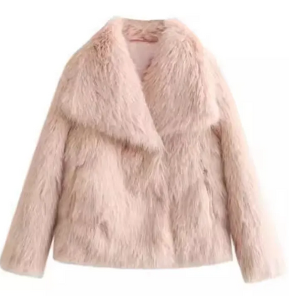 Women's Plush Lapel Winter Coat