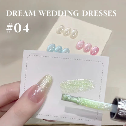 MIANEL 12ML White Nails Jimeng Wedding Dress Fine Glitter Gel Nail Polish Super Flash Glitter Nail Polish Nail Art Salon Use