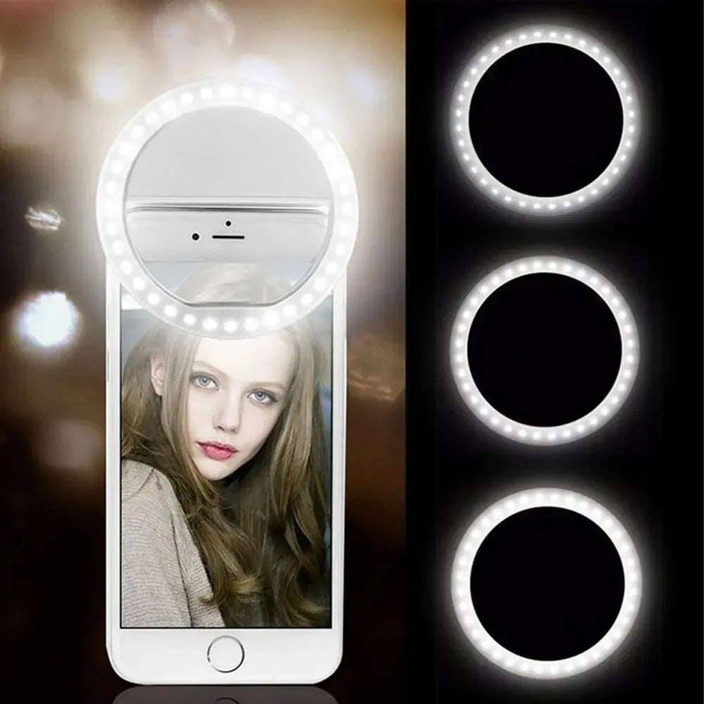 Clip-On LED Selfie Ring Light for Smartphones