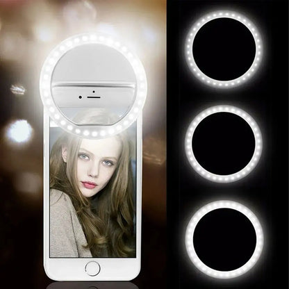 Clip-On LED Selfie Ring Light for Smartphones