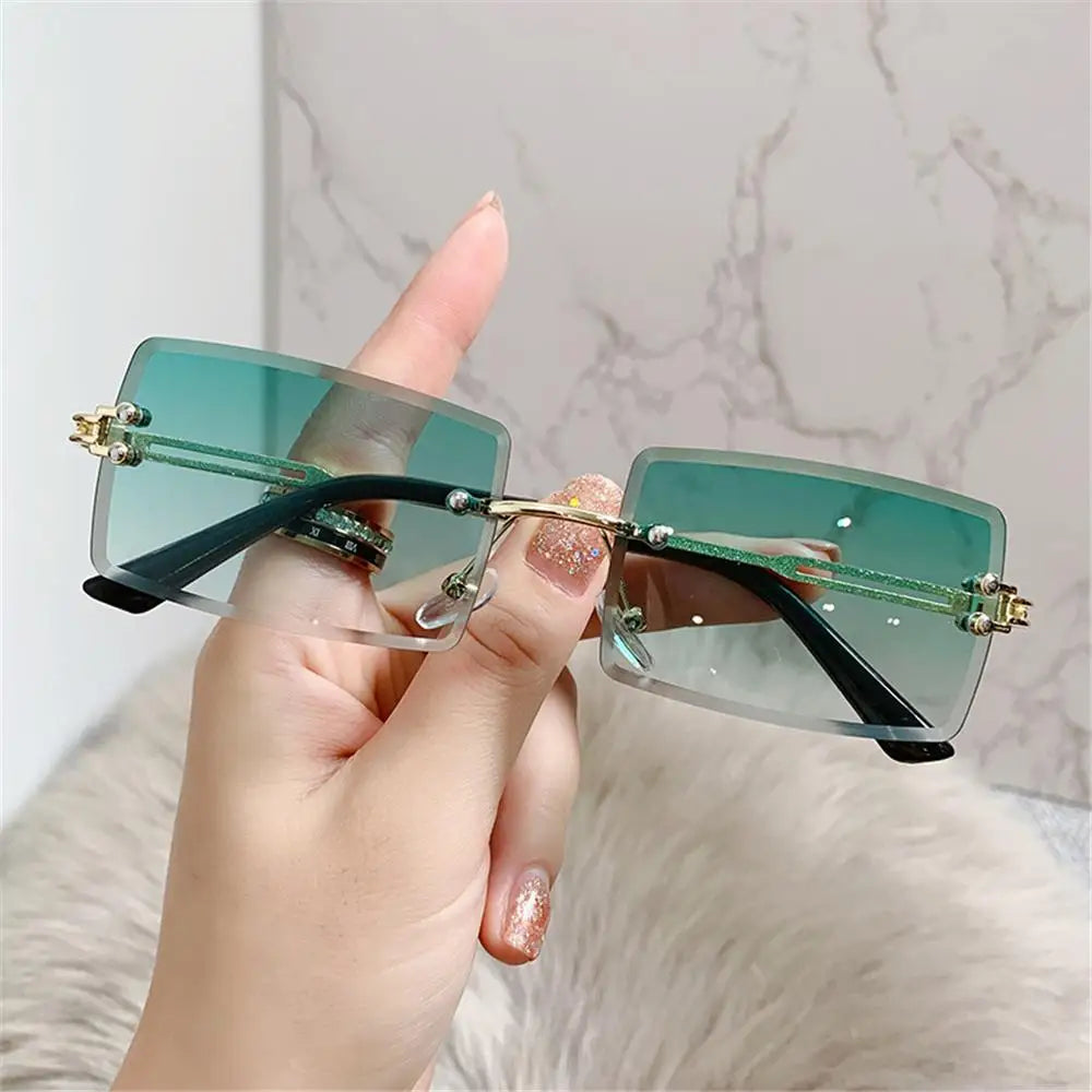 Retro Eyewear UV400 Rectangle Sunglasses Sunglasses for Women Vintage Sunglasses Frameless Sunglasses