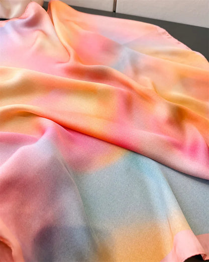 2026 New Shawl Print Headscarf Hair Wrap Neckerchief Female Satin Square Scarf For Women Headband Foulard Hijab Bandana