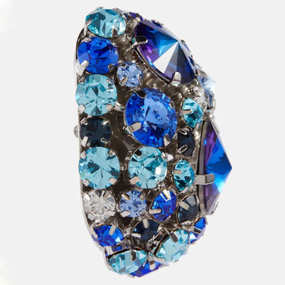 Royal Blue Crystal Statement Stud Earrings