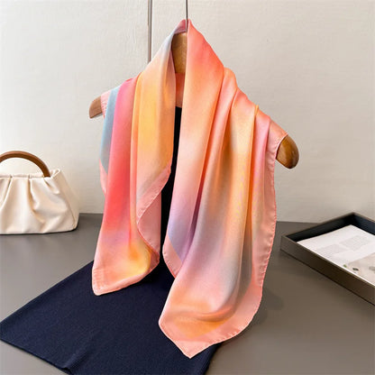 2026 New Shawl Print Headscarf Hair Wrap Neckerchief Female Satin Square Scarf For Women Headband Foulard Hijab Bandana