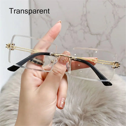Retro Eyewear UV400 Rectangle Sunglasses Sunglasses for Women Vintage Sunglasses Frameless Sunglasses