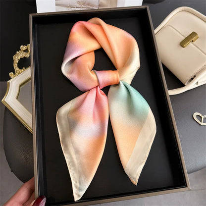 2026 New Shawl Print Headscarf Hair Wrap Neckerchief Female Satin Square Scarf For Women Headband Foulard Hijab Bandana
