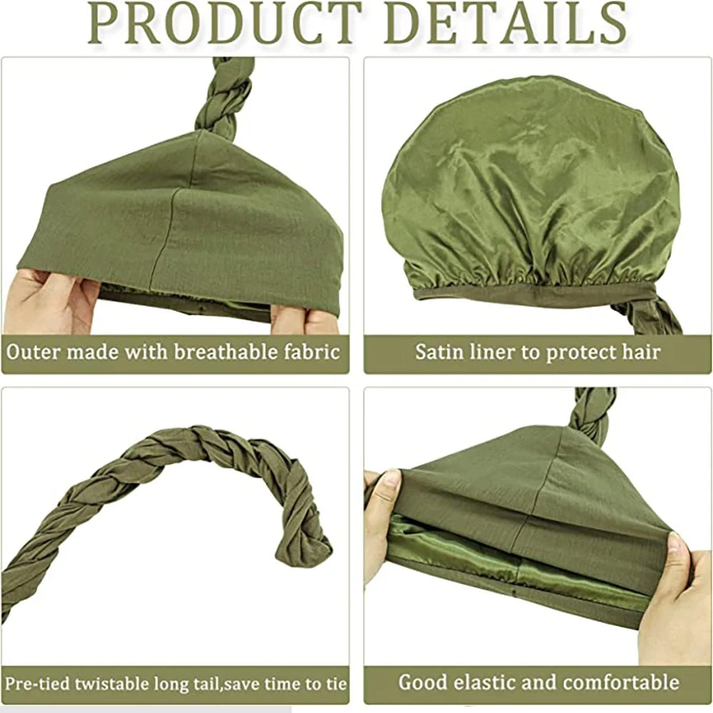 Unisex Turban HeadWrap HaloTurban Durag Comfy Chemo Hat Satin Lined HeadScarf Muslim Hijab Turban HeadScarf Dropship