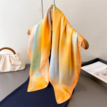 2026 New Shawl Print Headscarf Hair Wrap Neckerchief Female Satin Square Scarf For Women Headband Foulard Hijab Bandana