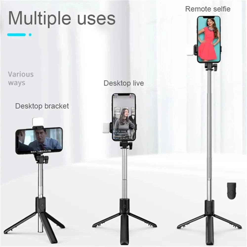 Portable Bluetooth Selfie Stick Tripod Holder with Remote