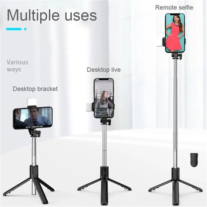 Portable Bluetooth Selfie Stick Tripod Holder with Remote