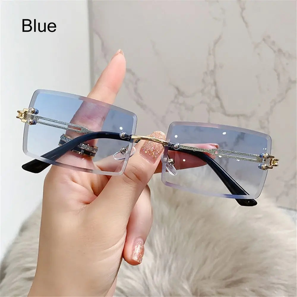 Retro Eyewear UV400 Rectangle Sunglasses Sunglasses for Women Vintage Sunglasses Frameless Sunglasses