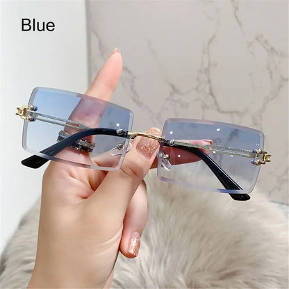 Retro Eyewear UV400 Rectangle Sunglasses Sunglasses for Women Vintage Sunglasses Frameless Sunglasses