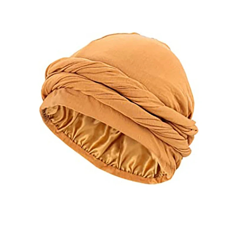 Unisex Turban HeadWrap HaloTurban Durag Comfy Chemo Hat Satin Lined HeadScarf Muslim Hijab Turban HeadScarf Dropship