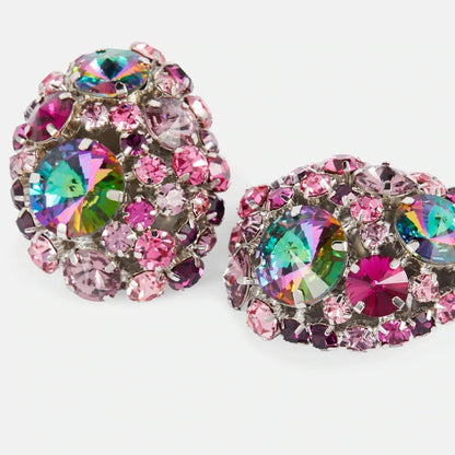 Royal Blue Crystal Statement Stud Earrings