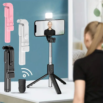 Portable Bluetooth Selfie Stick Tripod Holder with Remote