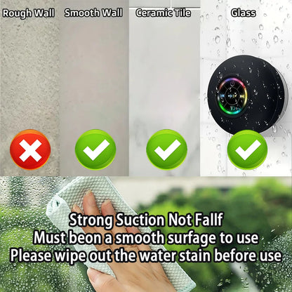 Waterproof Bluetooth Shower Speaker with RGB Lights