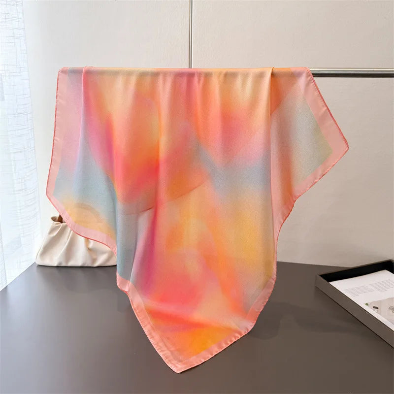 2026 New Shawl Print Headscarf Hair Wrap Neckerchief Female Satin Square Scarf For Women Headband Foulard Hijab Bandana