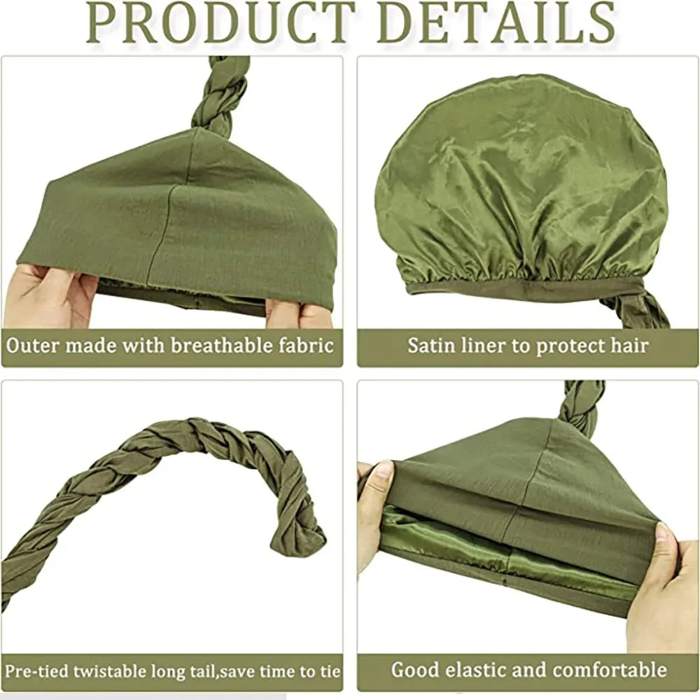 Unisex Turban HeadWrap HaloTurban Durag Comfy Chemo Hat Satin Lined HeadScarf Muslim Hijab Turban HeadScarf Dropship