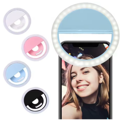 Clip-On LED Selfie Ring Light for Smartphones