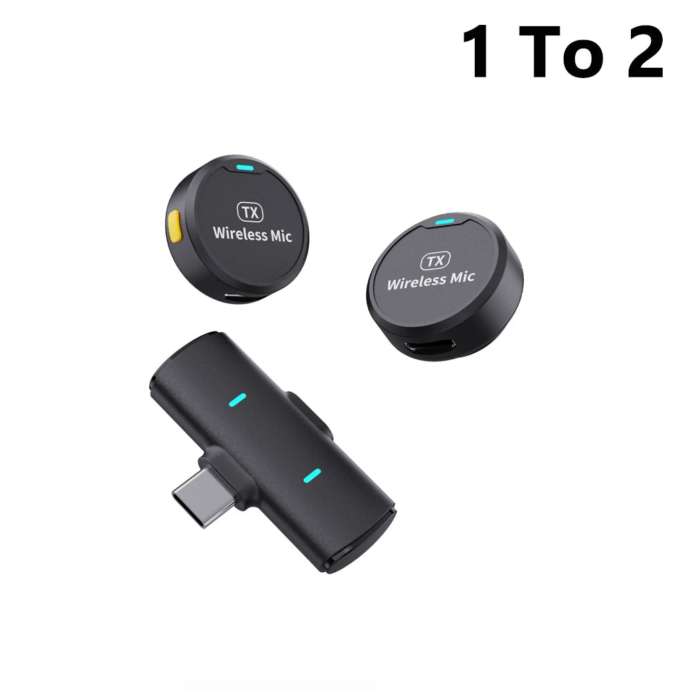 Dual Wireless Lavalier Microphone with Charging Case & Noise Reduction