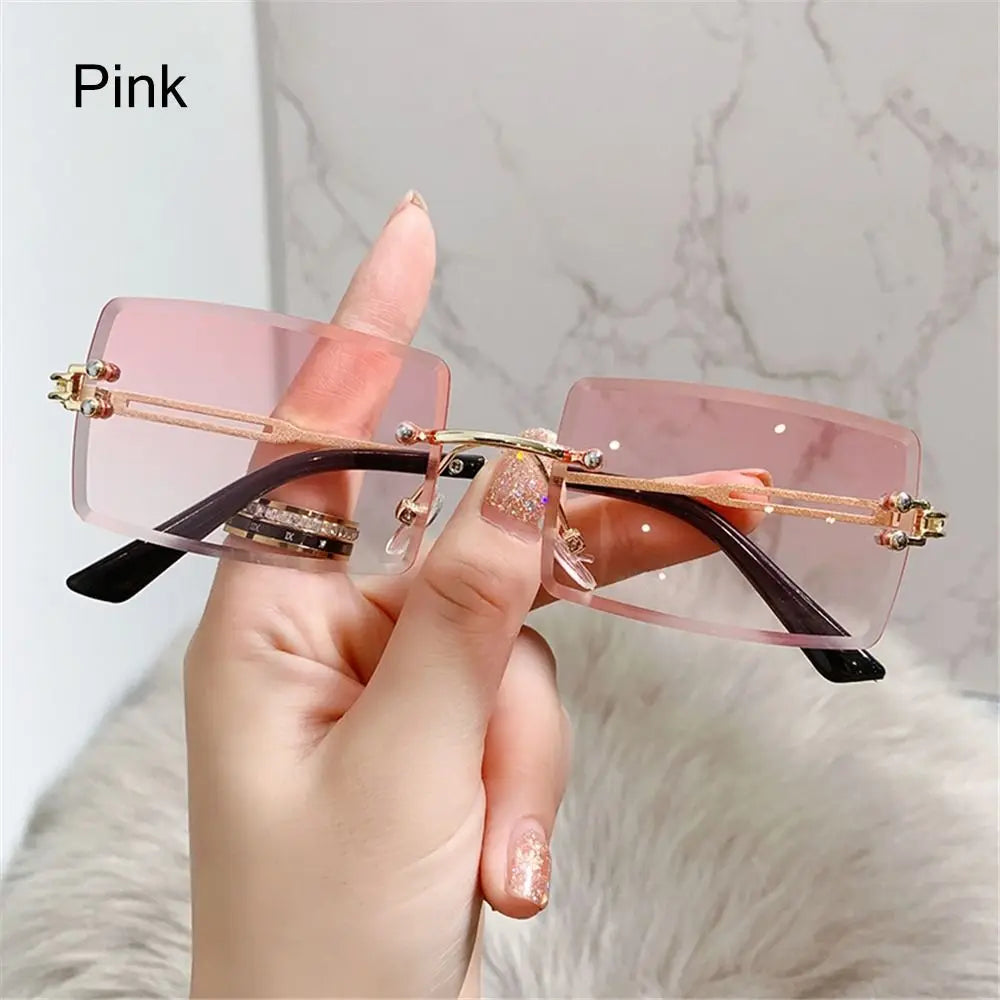 Retro Eyewear UV400 Rectangle Sunglasses Sunglasses for Women Vintage Sunglasses Frameless Sunglasses