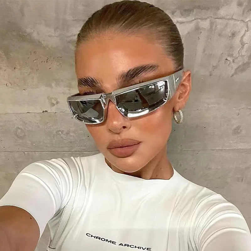 Oversized Shield Square Sunglasses