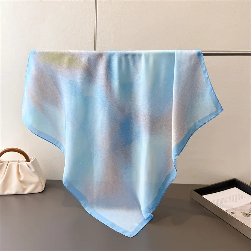 2026 New Shawl Print Headscarf Hair Wrap Neckerchief Female Satin Square Scarf For Women Headband Foulard Hijab Bandana