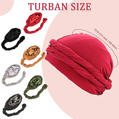 Unisex Turban HeadWrap HaloTurban Durag Comfy Chemo Hat Satin Lined HeadScarf Muslim Hijab Turban HeadScarf Dropship