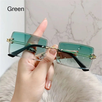 Retro Eyewear UV400 Rectangle Sunglasses Sunglasses for Women Vintage Sunglasses Frameless Sunglasses