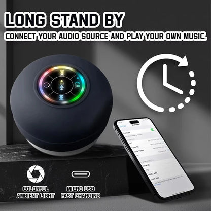 Waterproof Bluetooth Shower Speaker with RGB Lights