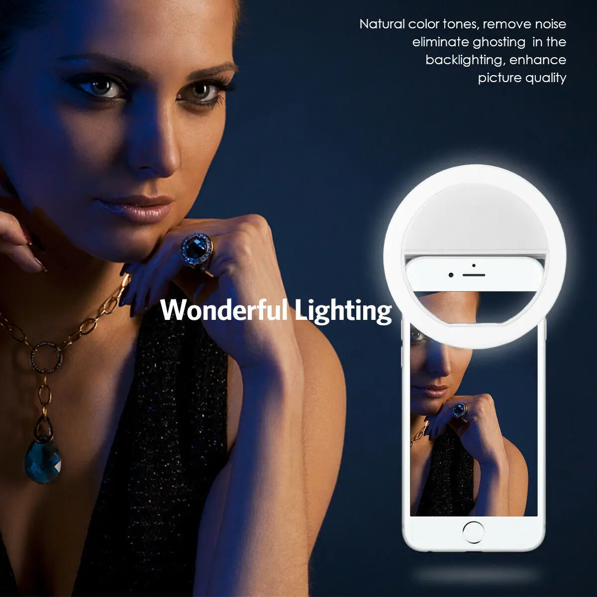 Clip-On LED Selfie Ring Light for Smartphones