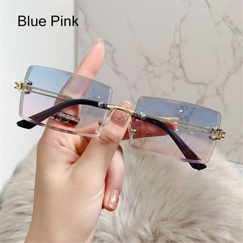 Retro Eyewear UV400 Rectangle Sunglasses Sunglasses for Women Vintage Sunglasses Frameless Sunglasses